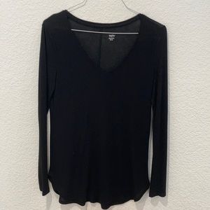 Target Long sleeve V neck black tunic/sweater.